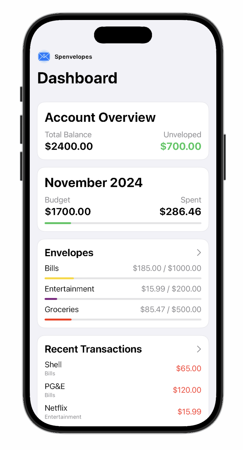 Spenvelopes App Preview